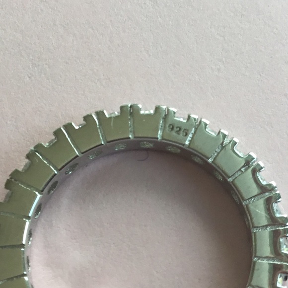 Sale $20 Firm! .925 Sterling Silver Round Cz Eternity Band - Picture 12 of 13